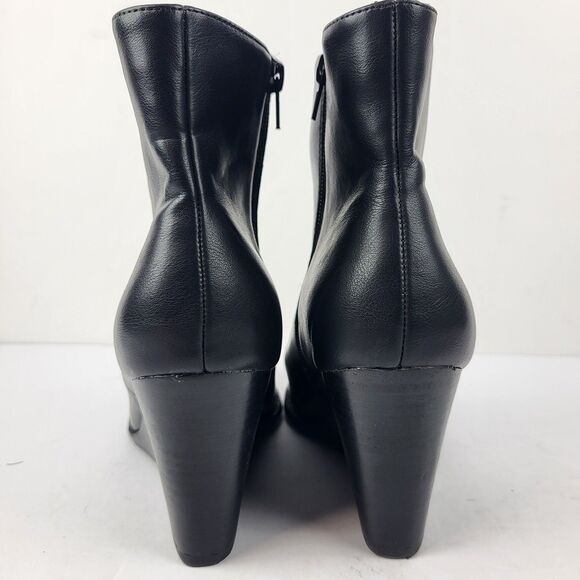 DV by Dolce Vita Rupart Wedge Bootie Black Faux Leather - Picture 5 of 14